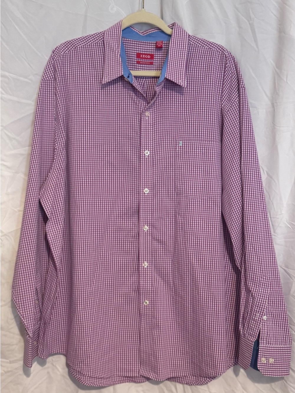 Izod Purple Plaid Long-Sleeve Dress Shirt
